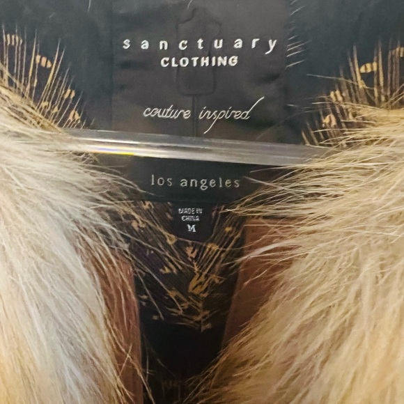 Sanctuary Faux Fur Vest with Patterned Lining Size M - Picture 2 of 4